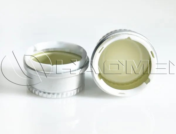 28mm ROPP Aluminum Cap with Plastic Tamper-Evident Band